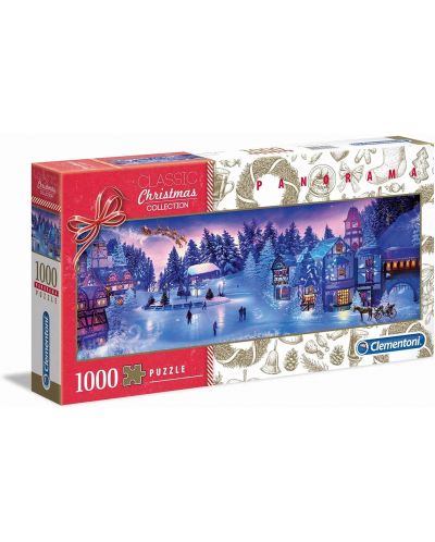 Панорамен пъзел Clementoni от 1000 части - Коледна мечта - 1